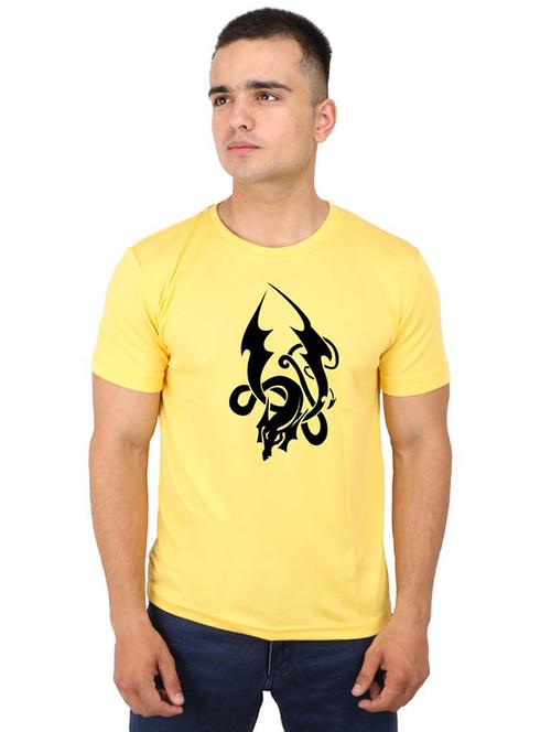 yellow chest print t-shirt - 16751898 - Very Small Image - 1