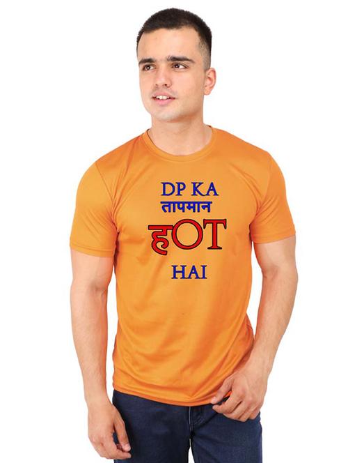 orange typographic chest print t-shirt - 16751911 - Very Small Image - 1