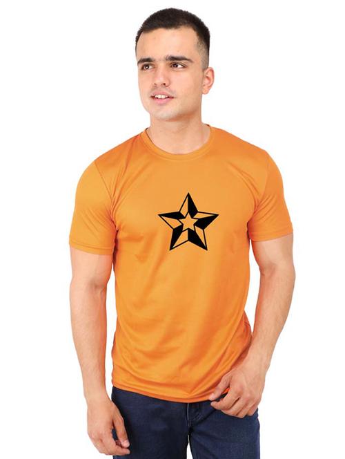 orange chest print t-shirt - 16751960 - Very Small Image - 1