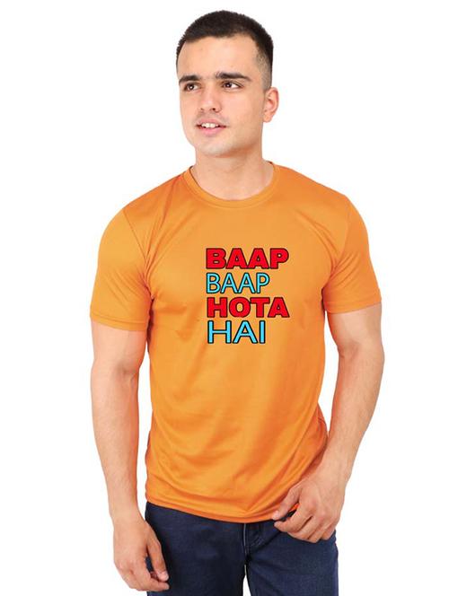 orange typographic chest print t-shirt - 16751999 - Very Small Image - 1