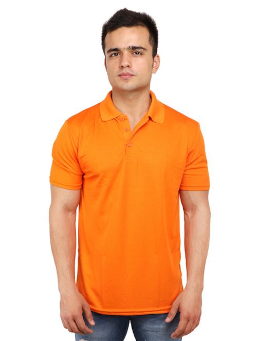 orange solid polo t-shirt - 16752027 - Very Small Image - 1