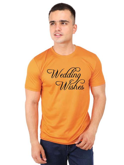 orange typographic chest print t-shirt - 16752049 - Very Small Image - 1