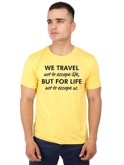 yellow typographic chest print t-shirt - 16752051 - Very Small Image - 1