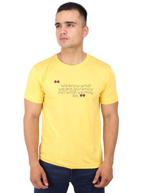 yellow typographic chest print t-shirt - 16752057 - Very Small Image - 1