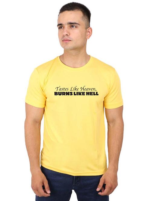 yellow typographic chest print t-shirt - 16752085 - Very Small Image - 1