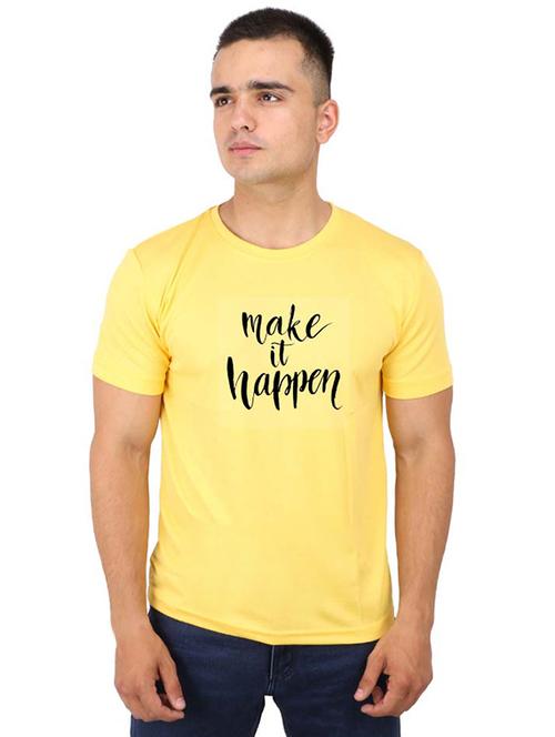 yellow typographic chest print t-shirt - 16752127 - Very Small Image - 1