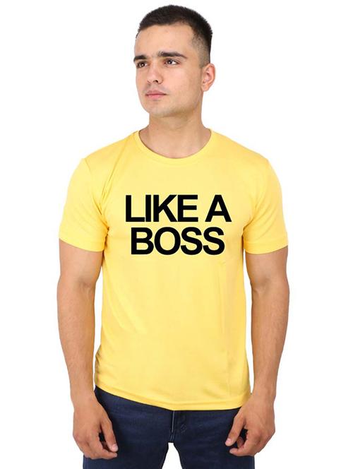 yellow typographic chest print t-shirt - 16752155 - Very Small Image - 1