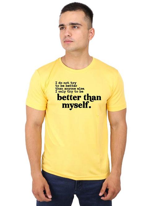 yellow typographic chest print t-shirt - 16752259 - Very Small Image - 1