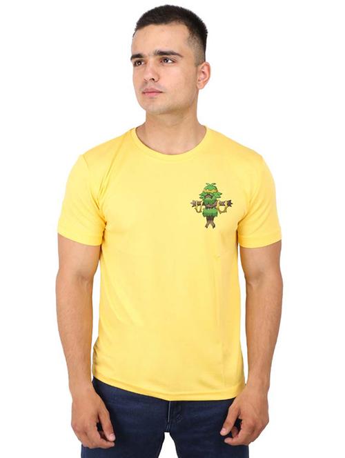 yellow chest print t-shirt - 16752313 - Very Small Image - 1