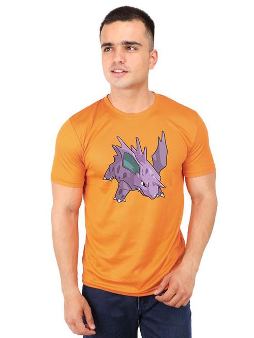orange chest printed t-shirt - 16752348 - Very Small Image - 1