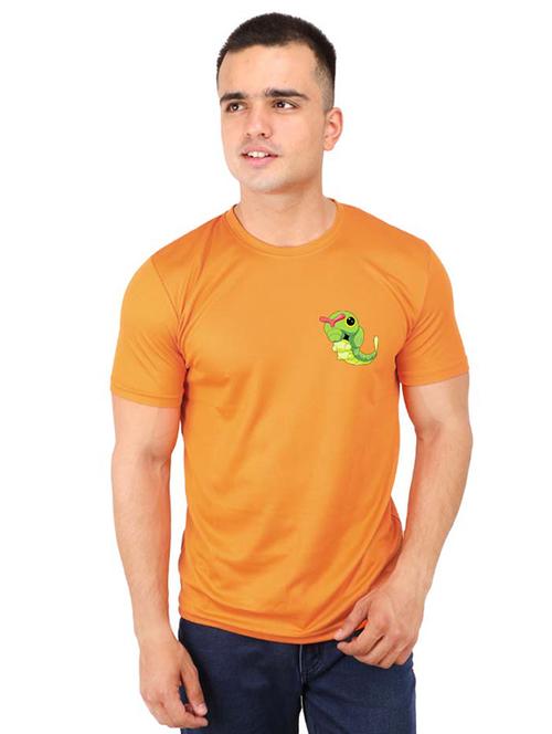 orange chest printed t-shirt - 16752415 - Very Small Image - 1