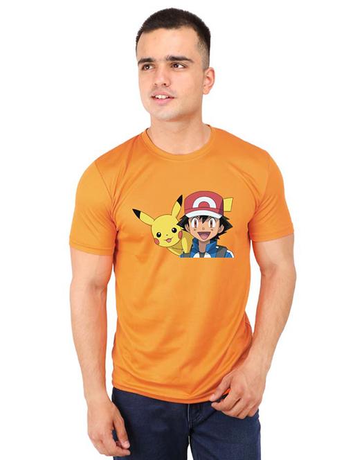 orange chest printed t-shirt - 16752529 - Very Small Image - 1