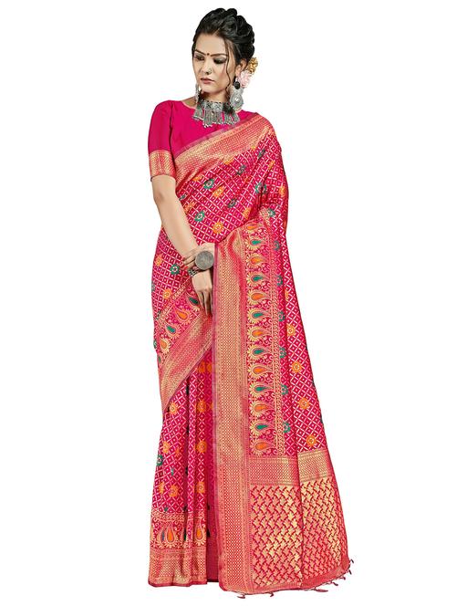 self-design woven saree with blouse - 16753045 - Very Small Image - 1
