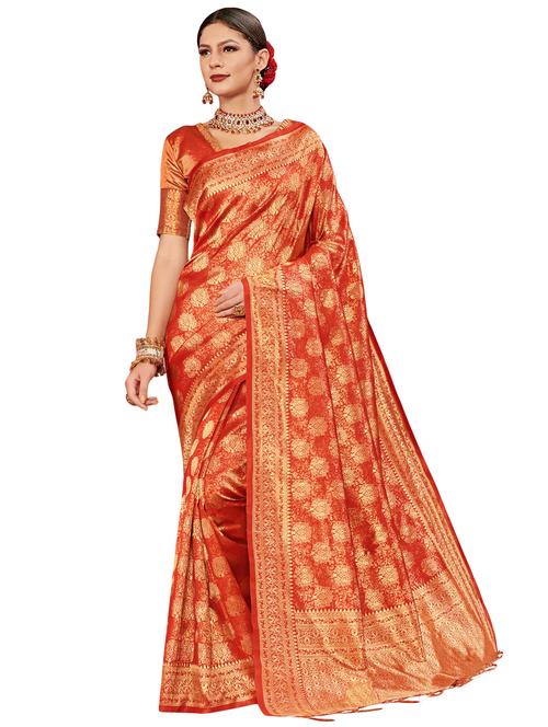 self-design woven saree with blouse - 16753053 - Very Small Image - 1