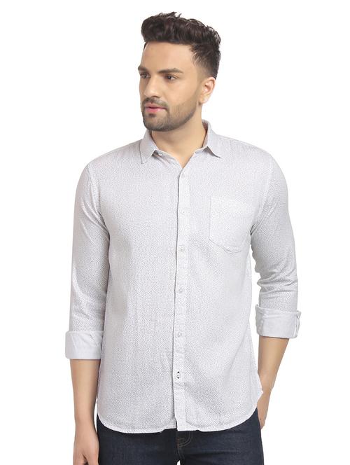 mens micro print casual shirt - 16753441 - Very Small Image - 1