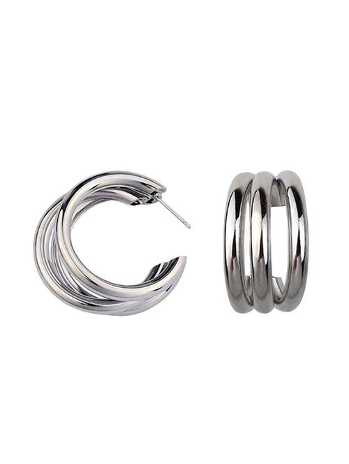 silver metal drop earring - 16753495 - Very Small Image - 1