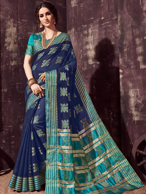 self-design woven saree with blouse - 16753503 - Very Small Image - 1