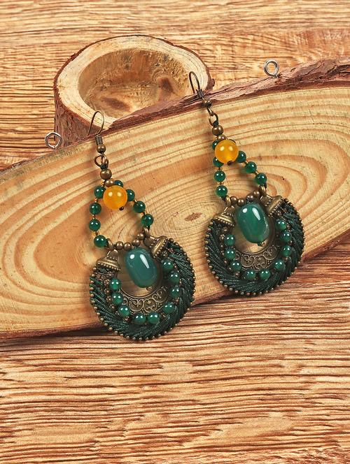 green copper drop earring - 16753529 - Very Small Image - 1