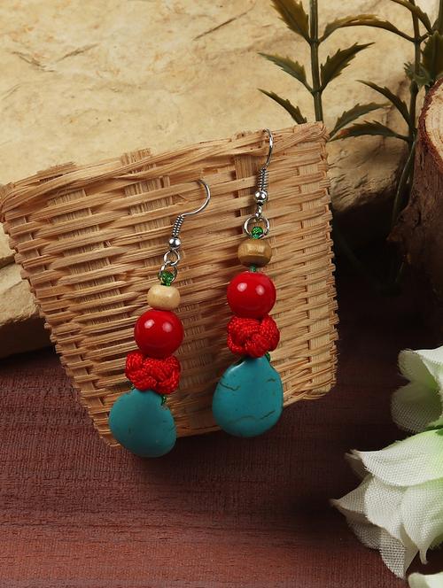 multi colored silver drop earring - 16753532 - Very Small Image - 1