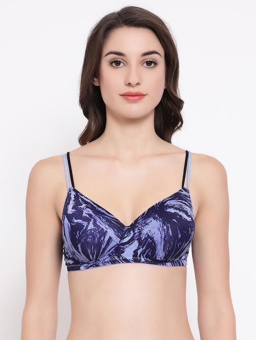 lightly padded marble print t-shirt bra - 16754117 - Very Small Image - 1