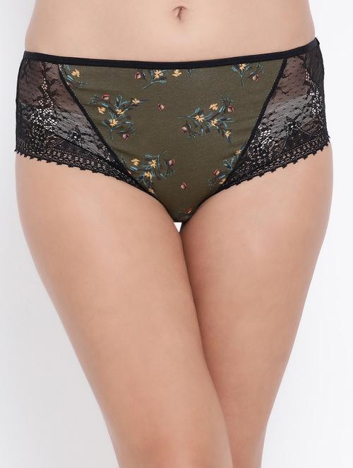 contrast lace detail floral hipster panty - 16754135 - Very Small Image - 1