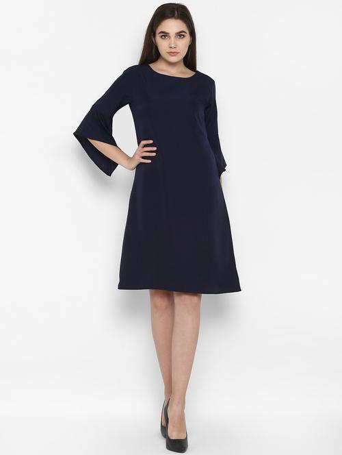 round neck bell sleeved a-line dress - 16754208 - Very Small Image - 1