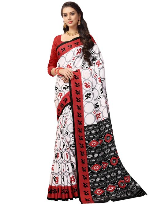 conversational printed saree with blouse - 16754432 - Very Small Image - 1