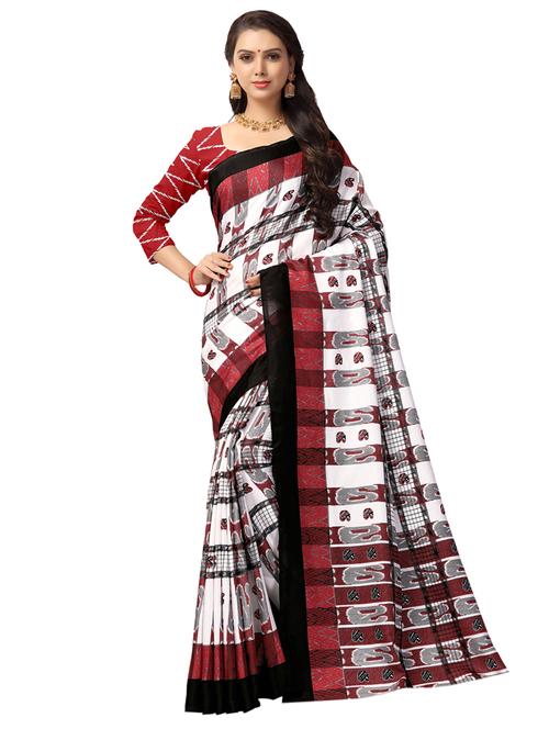 paisley printed saree with blouse - 16754434 - Very Small Image - 1