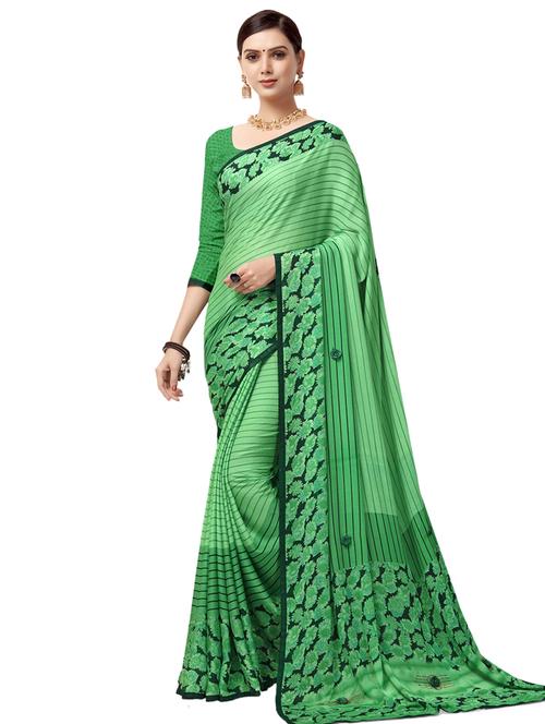 floral bordered saree with blouse - 16754445 - Very Small Image - 1