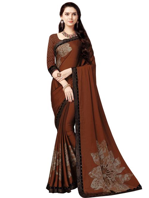 floral bordered saree with blouse - 16754450 - Very Small Image - 1