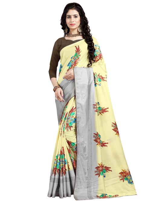 floral bordered saree with blouse - 16754458 - Very Small Image - 1
