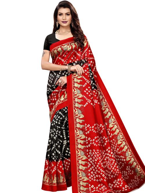 floral printed saree with blouse - 16754465 - Very Small Image - 1