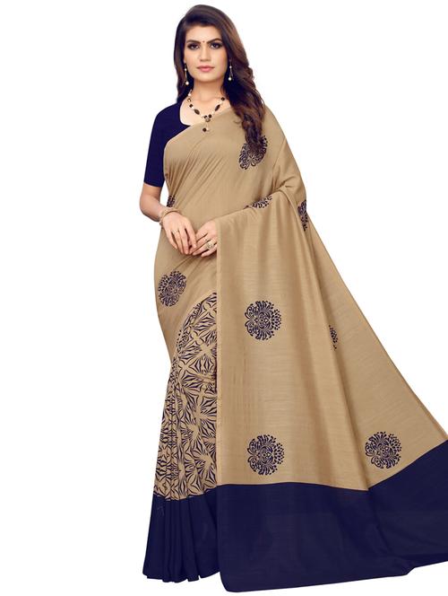 floral printed saree with blouse - 16754468 - Very Small Image - 1