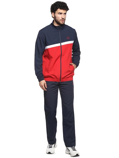 navy blue color block track suit - 16754517 - Very Small Image - 1