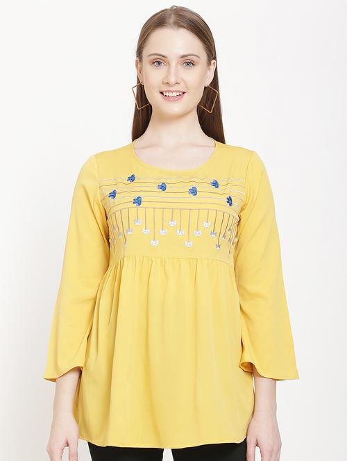 round neck embroidered detail tunic - 16754528 - Very Small Image - 1