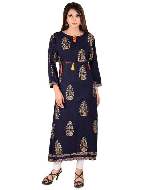 printed straight kurta - 16754573 - Very Small Image - 1