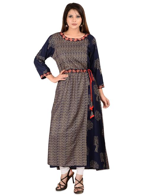 printed a-line kurta - 16754575 - Very Small Image - 1