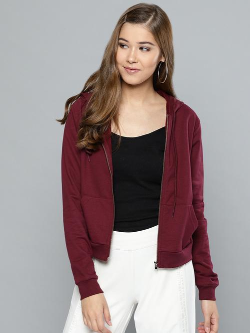 hooded neck solid jacket - 16755871 - Very Small Image - 1