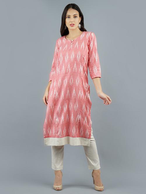 ikat print straight kurta - 16756454 - Very Small Image - 1