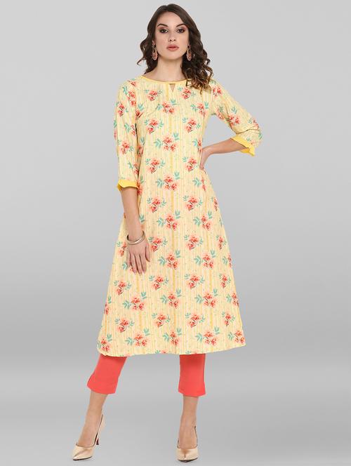 floral print a-line kurta - 16756504 - Very Small Image - 1