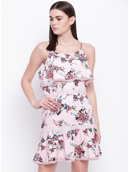 lace detail floral a-line dress - 16756873 - Very Small Image - 1