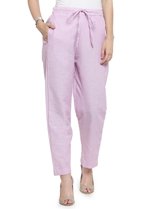 women solids ankle length tailored pants - 16757196 - Very Small Image - 1