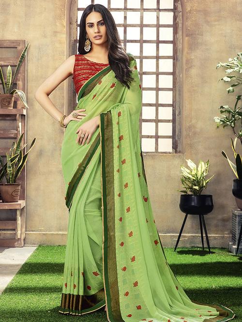 floral printed saree - 16757432 - Very Small Image - 1