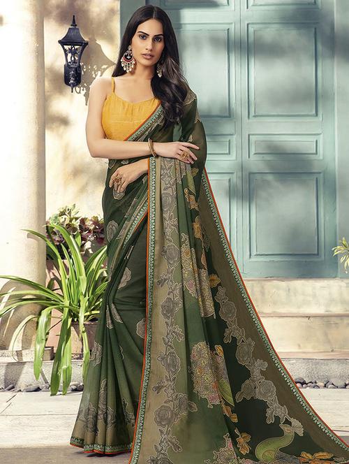 floral printed saree - 16757437 - Very Small Image - 1