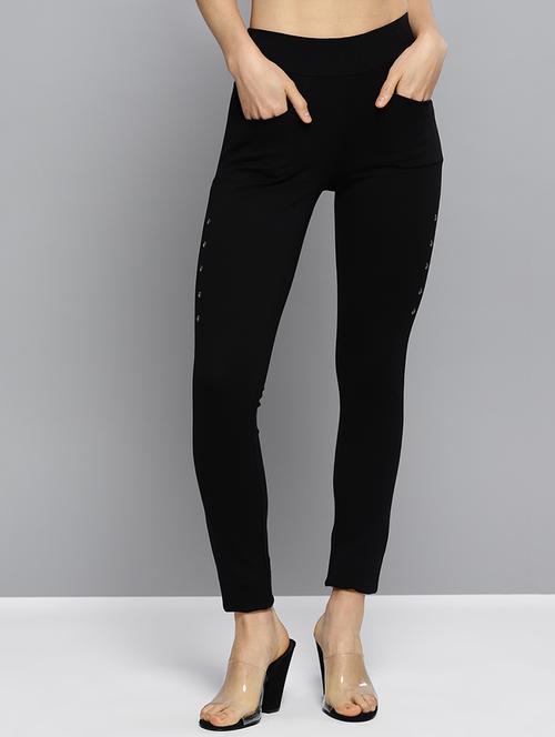 high rise solid jeggings - 16760024 - Very Small Image - 1