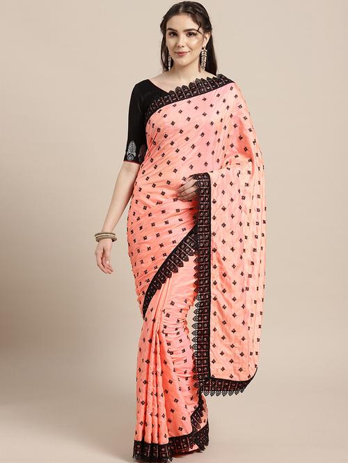 embroidered woven saree with blouse - 16762431 - Very Small Image - 1