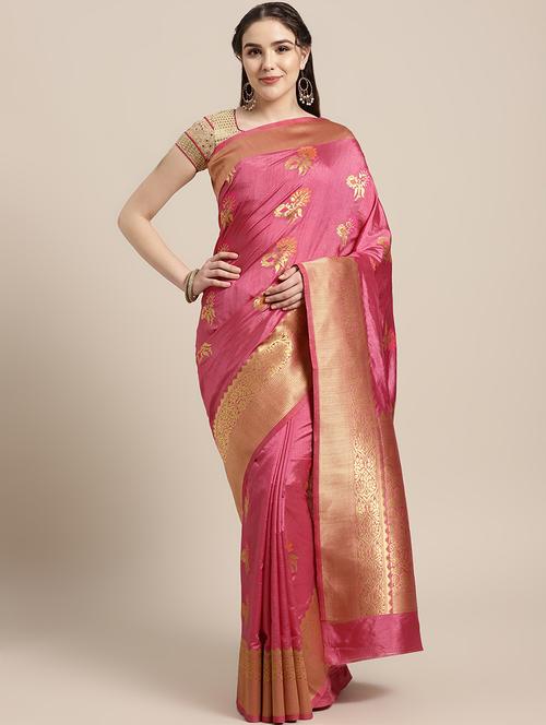 self design kanjivaram saree with blouse - 16762453 - Very Small Image - 1