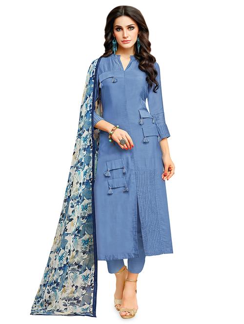 churidaar semi-stitched suit - 16762501 - Very Small Image - 1