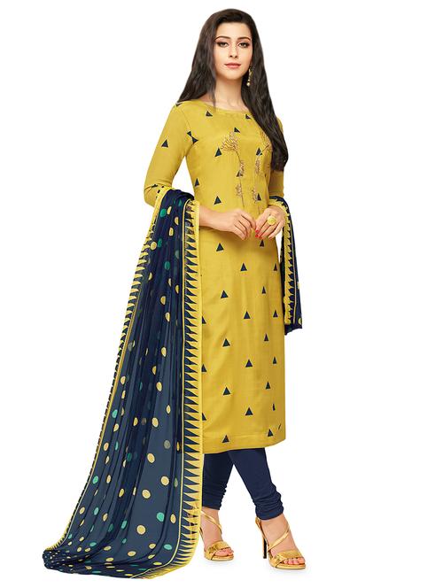 embroidered semi-stitched suit - 16762544 - Very Small Image - 1