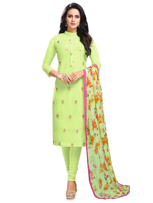 embroidered semi-stitched suit - 16762598 - Very Small Image - 1